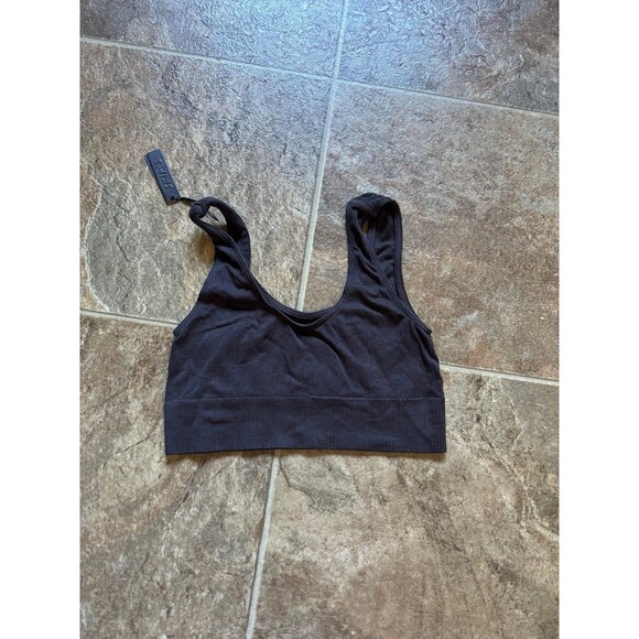 Skims Stretch Rib Scoop Neck Bralette Soot Size S/M - Picture 7 of 9